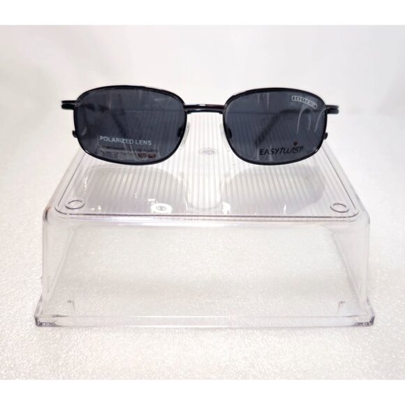 Black Wire Full Rim EasyTwist Bendy Polarized Clip-on Eyeglasses 53-18-140 NWT - Picture 5 of 12